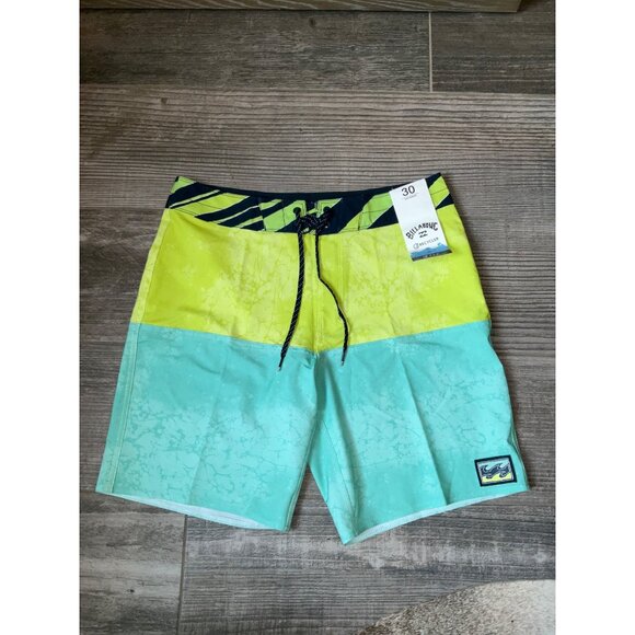 BILLABONG Recycler Fifty50 Board shorts Mens s size 30 NEW Green/Yellow - Picture 1 of 3